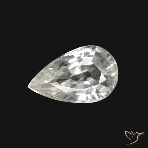 1.32ct 자연스러운 하얀색 사파이어, 배 모양, VVS-VS
