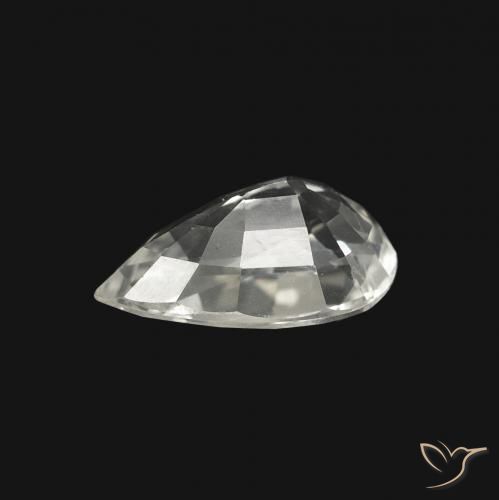 1.32캐럿 천연 하얀색 사파이어, 배 모양, VVS-VS