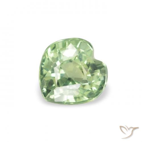 0.69ct 자연스러운 라이트 포레스트 그린 사파이어, 마음, VS