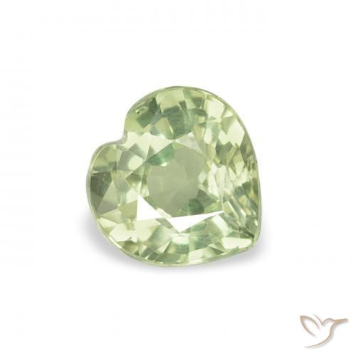 0.64ct 자연스러운 매우 밝은 녹색 사파이어, 마음, VS