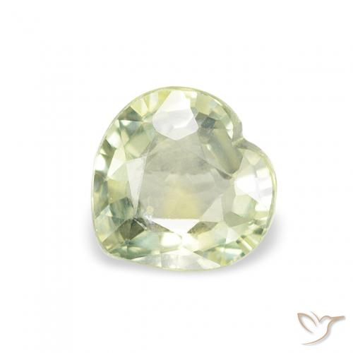 0.65ct 자연스러운 올리브 그린 사파이어, 마음, VS