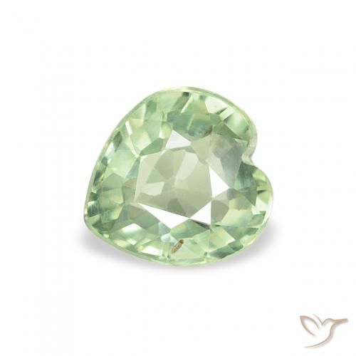 0.67ct 자연스러운 라이트 세이지 그린 사파이어, 마음, VS