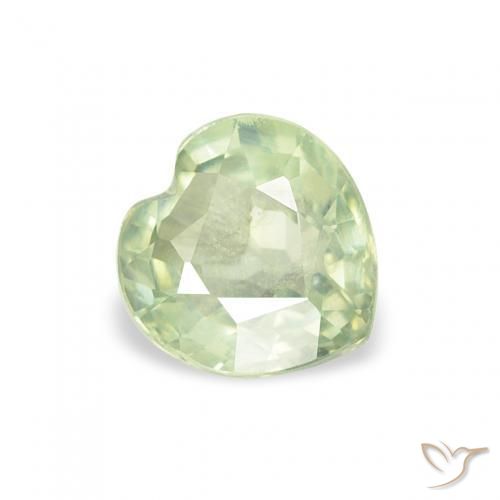0.69ct 자연스러운 매우 밝은 녹색 사파이어, 마음, VS