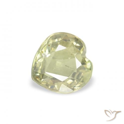 0.60ct 자연스러운 황록색 사파이어, 마음, VS