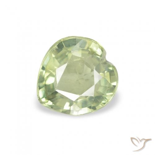 0.62ct 자연스러운 황록색 사파이어, 마음, VS