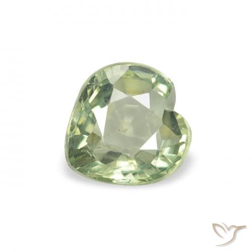 0.64ct 자연스러운 라이트 포레스트 그린 사파이어, 마음, VS