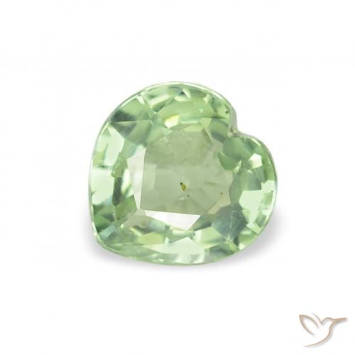 0.61ct 자연스러운 따뜻한 녹색 사파이어, 마음, VS