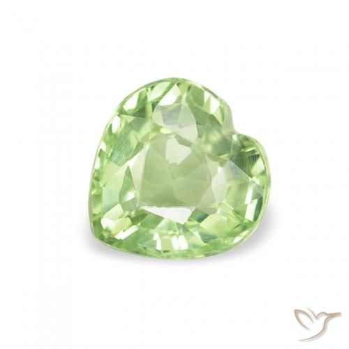 0.71ct 자연스러운 따뜻한 녹색 사파이어, 마음, VS
