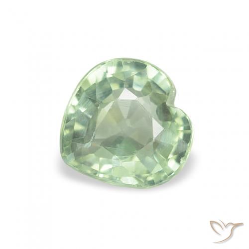 0.67ct 자연스러운 라이트 포레스트 그린 사파이어, 마음, VS