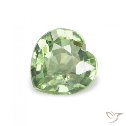 0.67ct 자연스러운 따뜻한 녹색 사파이어, 마음, VS