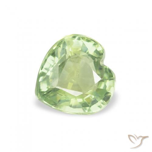 0.68ct 자연스러운 따뜻한 녹색 사파이어, 마음, VS