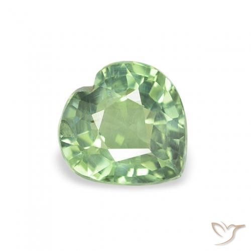 0.62ct 자연스러운 라이트 세이지 그린 사파이어, 마음, VS