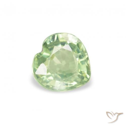 0.65ct 자연스러운 매우 밝은 세이지 그린 사파이어, 마음, VS
