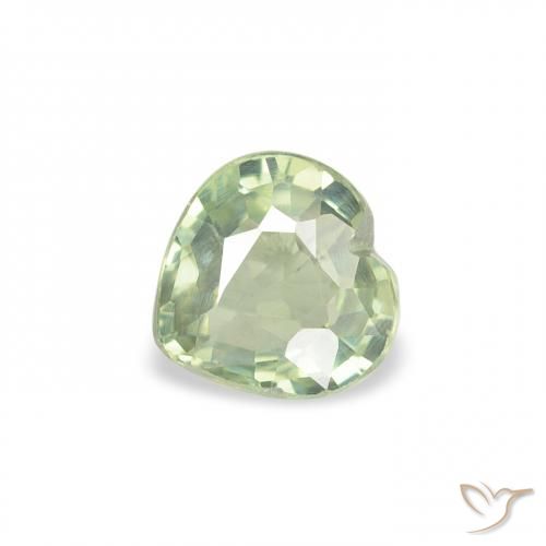 0.61ct 자연스러운 매우 밝은 세이지 그린 사파이어, 마음, VS