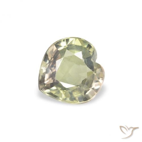 0.63ct 자연스러운 다색 사파이어, 마음, VS