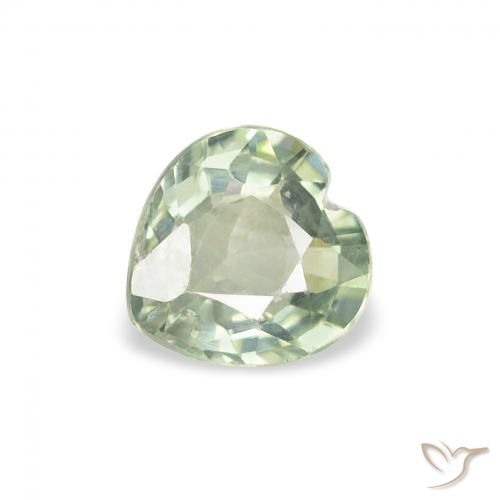 0.66ct 자연스러운 Medium Light Green 사파이어, 마음, VS