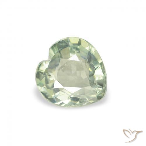 0.66캐럿 천연 Medium Light Green 사파이어, 마음, VS