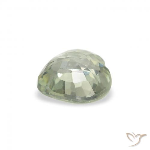 0.66캐럿 천연 Medium Light Green 사파이어, 마음, VS