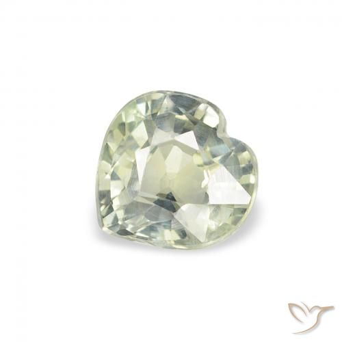 0.67ct 자연스러운 매우 밝은 녹색 사파이어, 마음, VS