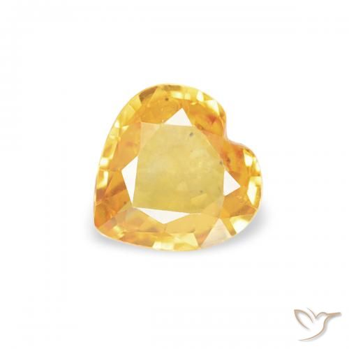 0.34ct 자연스러운 브라이트 골드 사파이어, 마음, VS
