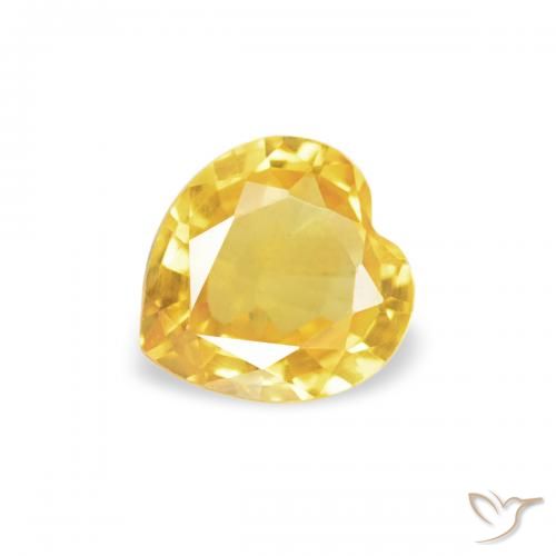 0.36ct 자연스러운 미디엄 골든 사파이어, 마음, VS