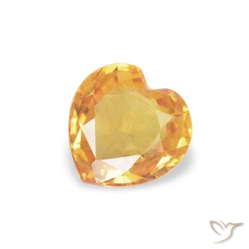 0.41ct 자연스러운 미디엄 오렌지 사파이어, 마음, VS