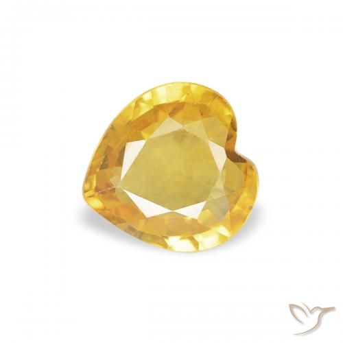 0.40ct 자연스러운 골든 오렌지 사파이어, 마음, VS