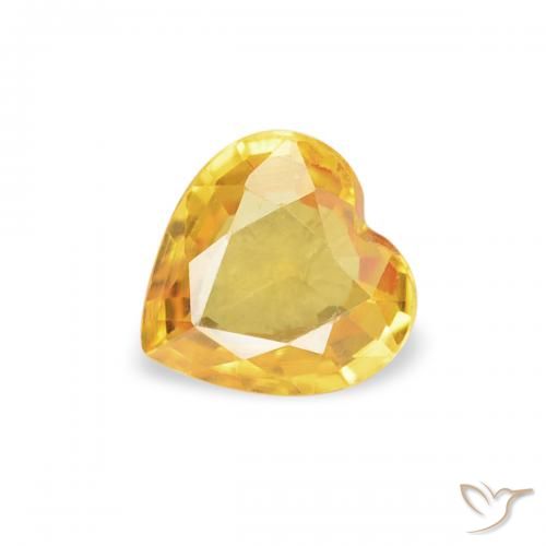 0.36ct 골든 사파이어, 마음, VS