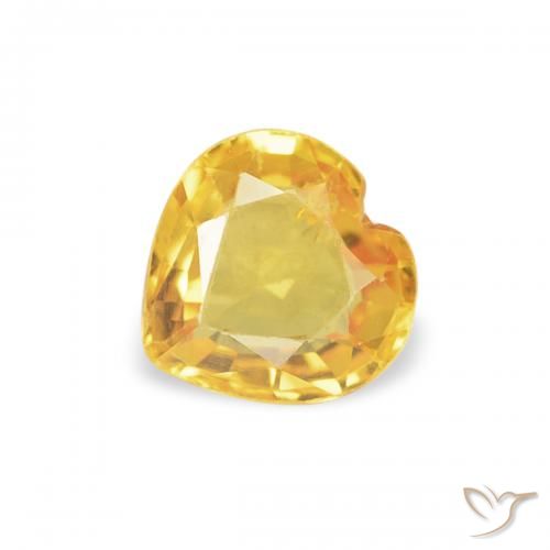 0.42ct 자연스러운 골든 사파이어, 마음, VS
