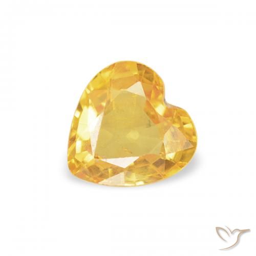0.39ct 자연스러운 미디엄 골드 사파이어, 마음, VS