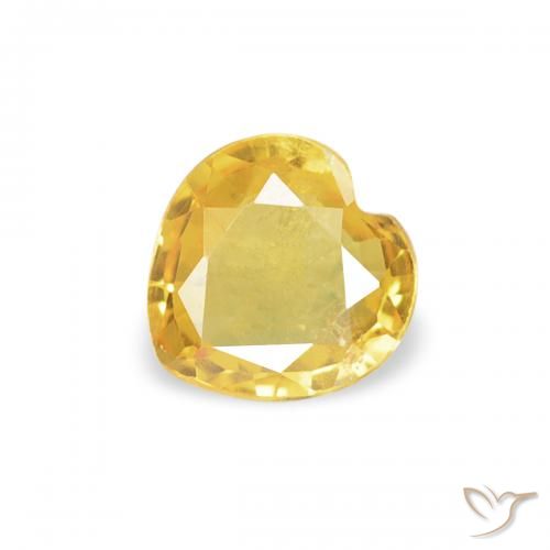 0.34ct 자연스러운 골든 사파이어, 마음, VS