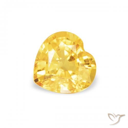 0.43ct 자연스러운 브라이트 골드 사파이어, 마음, VS