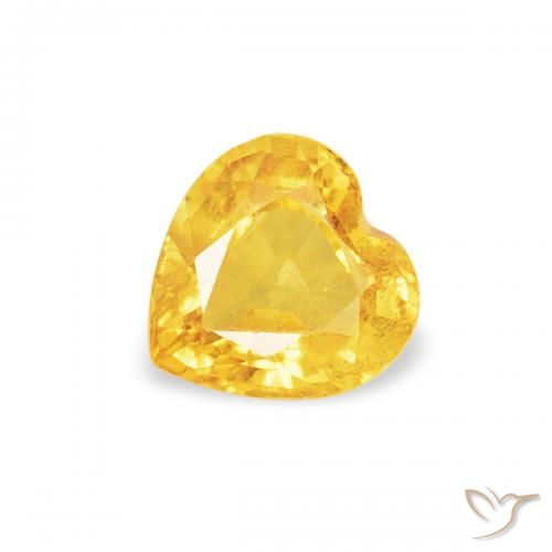 0.40ct 자연스러운 탑 골드 사파이어, 마음, VS