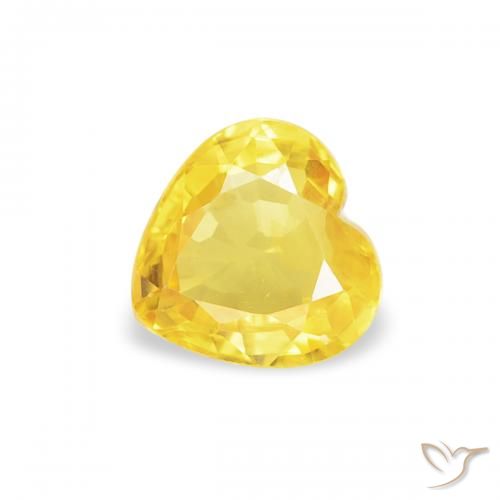 0.40ct 자연스러운 범블비 옐로우 사파이어, 마음, VS
