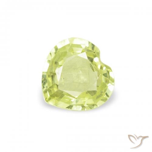 0.36ct 자연스러운 라임 그린 사파이어, 마음, VS