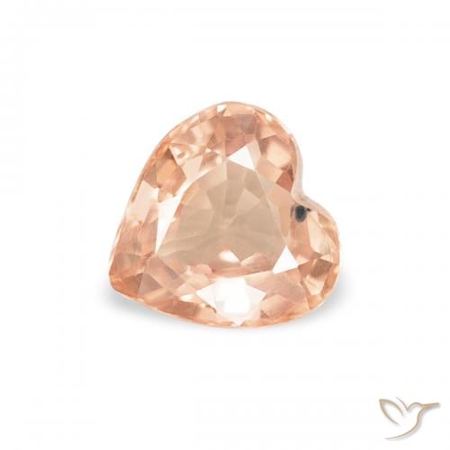 0.42ct 자연스러운 라이트 타이거 오렌지 사파이어, 마음, VVS-VS