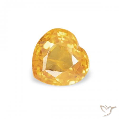 0.44ct 골든 오렌지 사파이어, 마음, VVS-VS