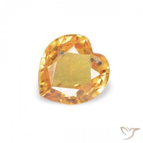 0.43ct 오렌지-골드 사파이어, 마음, VVS-VS