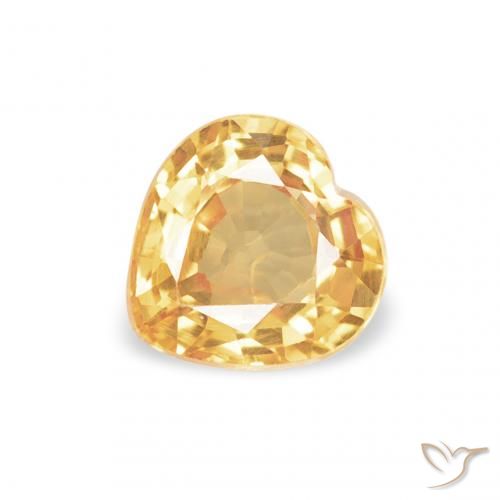 0.44ct 자연스러운 라이트 오렌지-골드 사파이어, 마음, VVS-VS