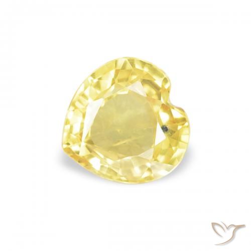 0.41ct 연노랑 사파이어, 마음, VVS-VS