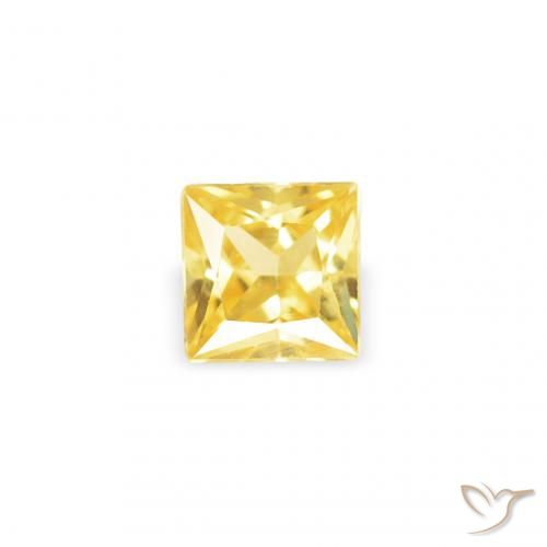 0.18ct 미디엄 옐로우 사파이어, 정사각형, VS