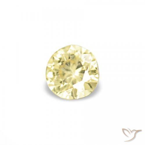 1.54캐럿 천연 Medium Light-Yellow 사파이어 보석, 둥근, VVS-VS
