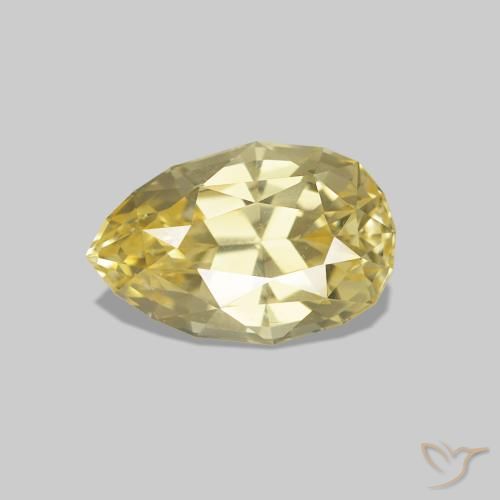 1.18ct 연노랑 사파이어, 배 모양, VVS