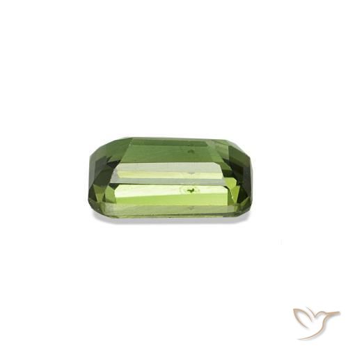 0.38캐럿 천연 노란빛 그린 사파이어, 에메랄드 컷, 5×3.2 mm, VS