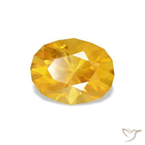 0.92캐럿 천연 오렌지-골드 사파이어, 타원형 컷, 6.6×5.2 mm, VVS