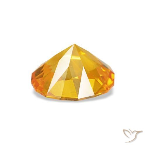 0.92캐럿 천연 오렌지-골드 사파이어, 타원형 컷, 6.6×5.2 mm, VVS