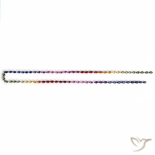 11.34캐럿 천연 멀티컬러 사파이어 보석, 마퀴즈, 5×2.5 mm, VS