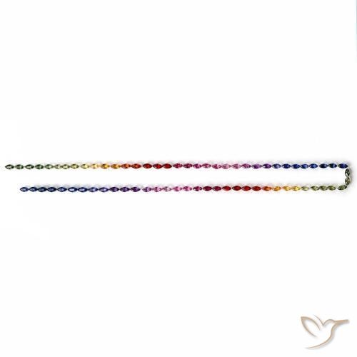 11.34캐럿 천연 멀티컬러 사파이어 보석, 마퀴즈, 5×2.5 mm, VS