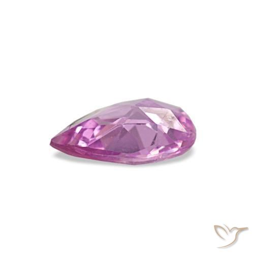 0.46캐럿 천연 강렬한 보라색 사파이어, 배 모양, 5.9×4.7 mm, VS