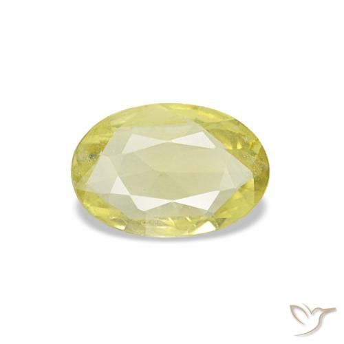 0.28캐럿 천연 미디엄 옐로우 사파이어, 타원형 컷, 5.5×3.7 mm, VVS-VS